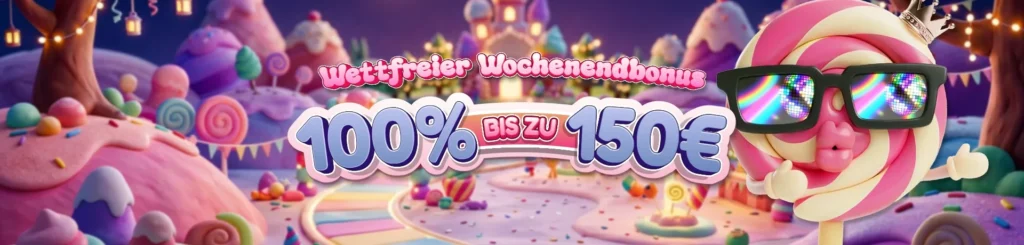 Banner Wochenende Bonus einhundert Prozent einhundertfünfzig Euro