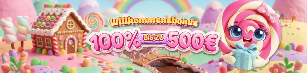 Banner Willkommensbonus einhundert Prozent bis fünfhundert Euro