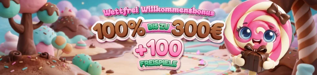 Banner Willkommensbonus einhundert Prozent bis dreihundert Euro