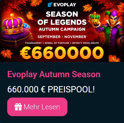 Evoplay Season of Legends Joker Krone 660.000 Euro