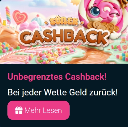 Süßer Cashback Lollipop Maskottchen zwinkert Münzen