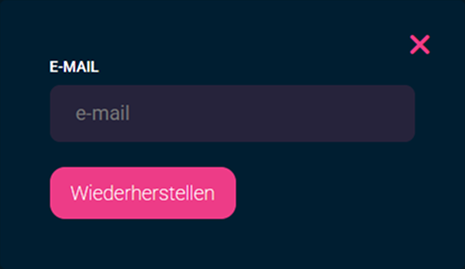 Passwort zurücksetzen E-Mail Formular Eingabefeld Button